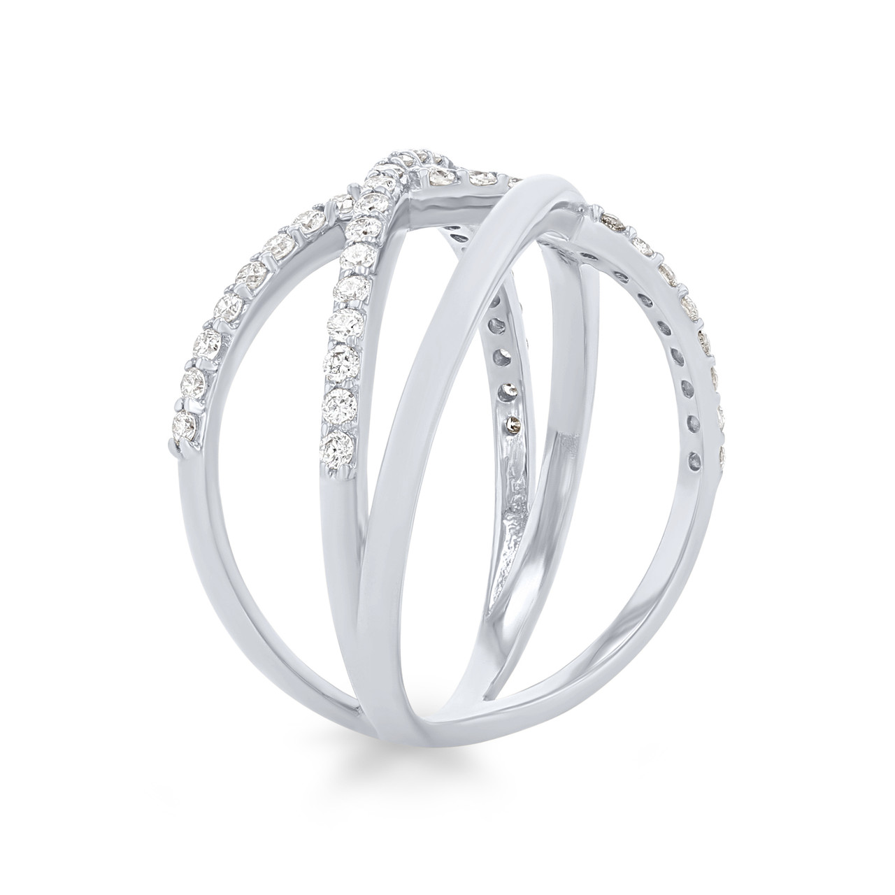 Diamond Double "X" Ring