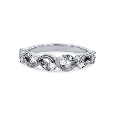 Simon G. Filigree Milgrain Diamond Wedding Band