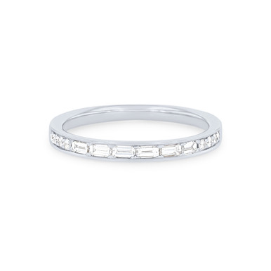 Simon G. Baguette and Round Diamond Wedding Band