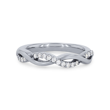 Artcarved Twist Half Diamond Wedding Band