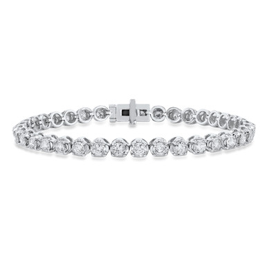 Illusion Set Diamond Tennis Bracelet