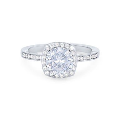 Tacori Coastal Crescent Cushion Halo Pave Engagement Setting