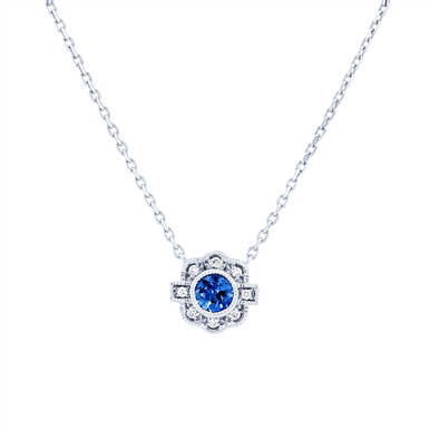 Vintage Sapphire and Diamond Pendant Vintage Sapphire and Diamond Pendant