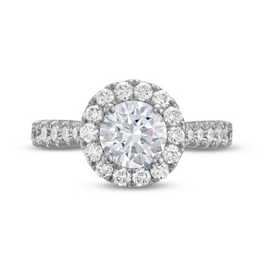 Round Halo Graduated Diamond Engagement Setting by Diamonds Direct Designs