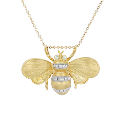 Simon G. Petite Bee Diamond Pendant