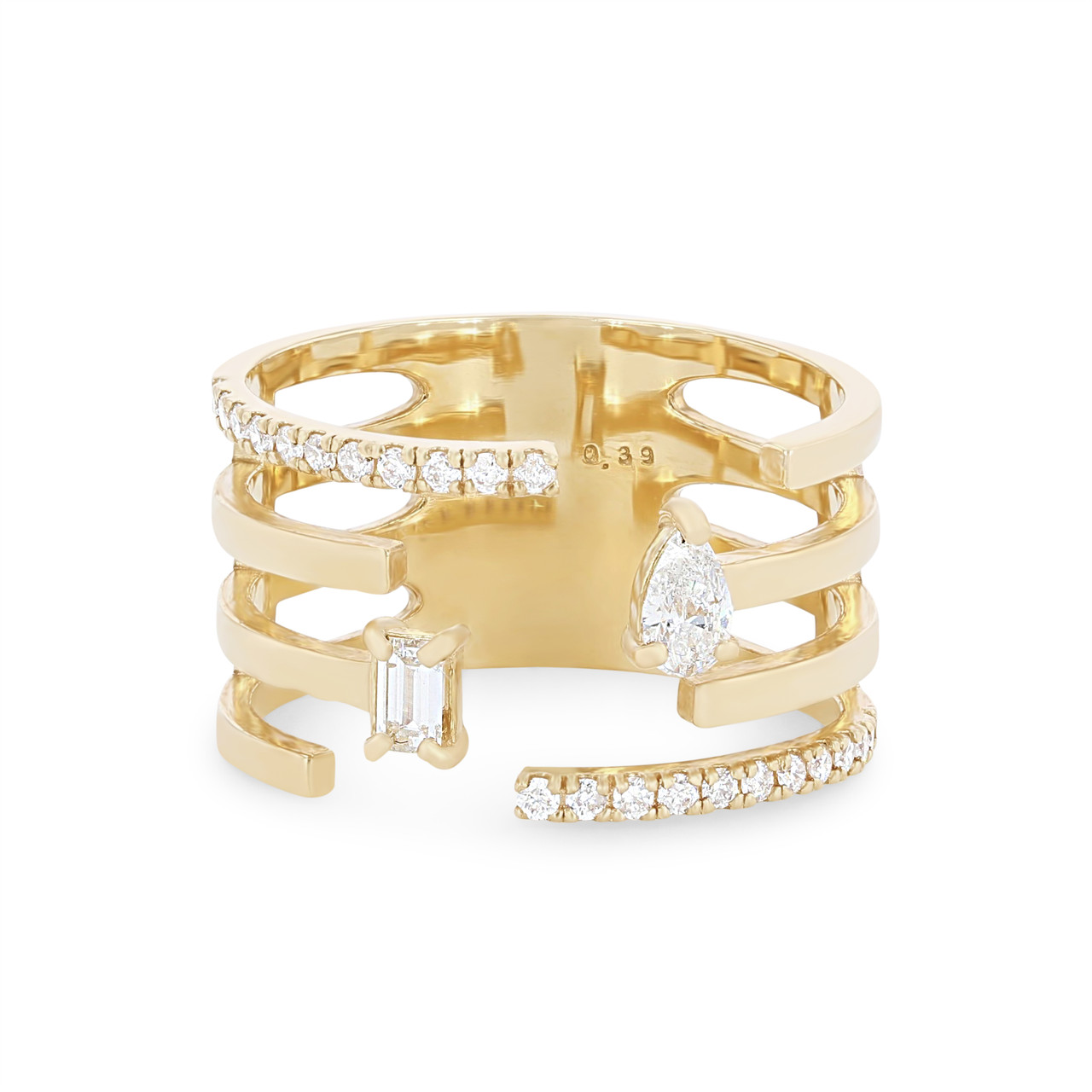 Four Row Mixed Diamond Ring