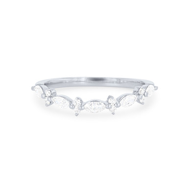 Alternating Marquise Diamond Wedding Band