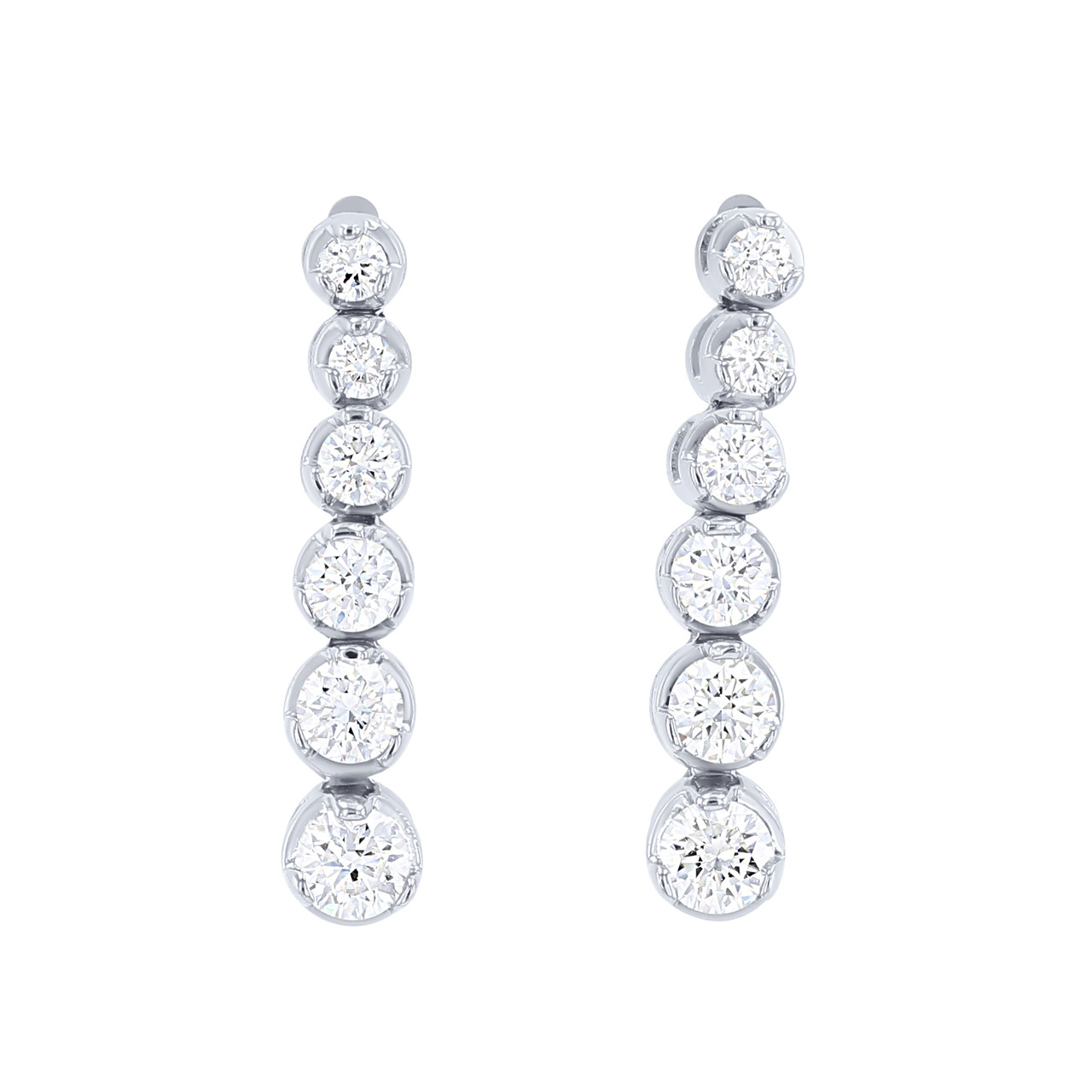 Graduated Diamond Drop Earrings