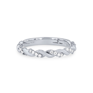 Rope Twist Half Diamond Wedding Band by Diamonds Direct Designs