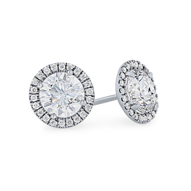 Halo Round Diamond Stud Earrings Halo Round Diamond Stud Earrings