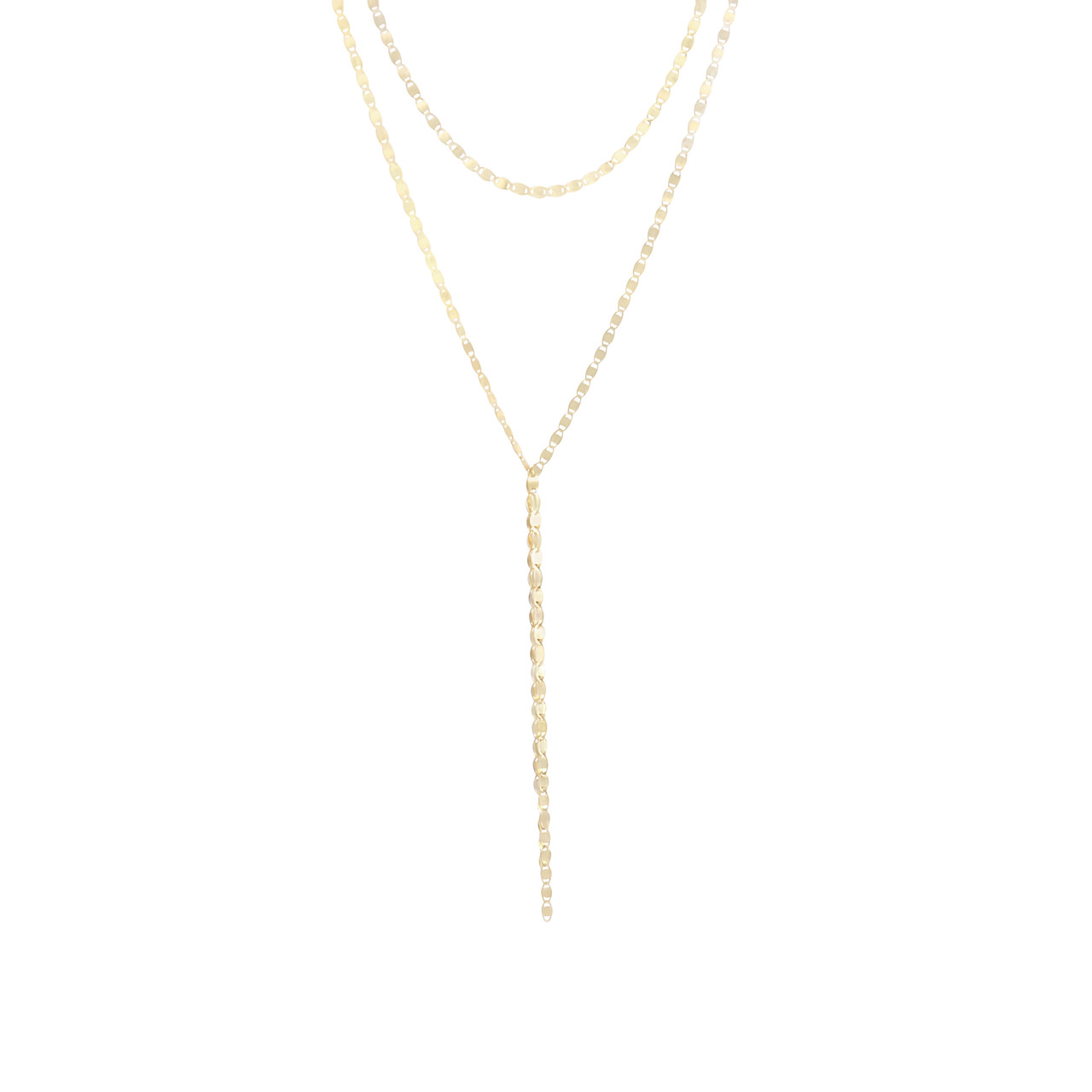 Adjustable Paperclip Link Double Strand Necklace