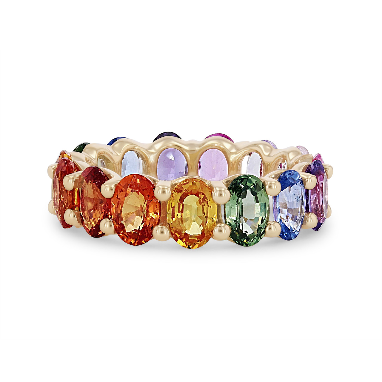 Rainbow Sapphire Eternity Band