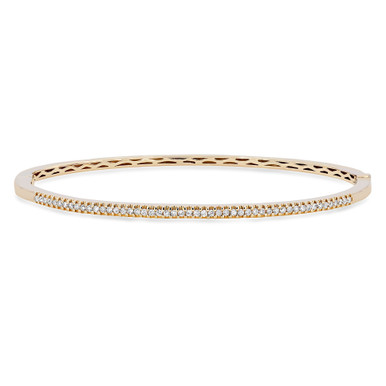 Buy Thick Gold Oval Shaped Diamond Bangle Bracelet Online – The