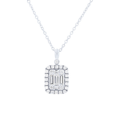 Baguette and Round Diamond Mosaic Pendant