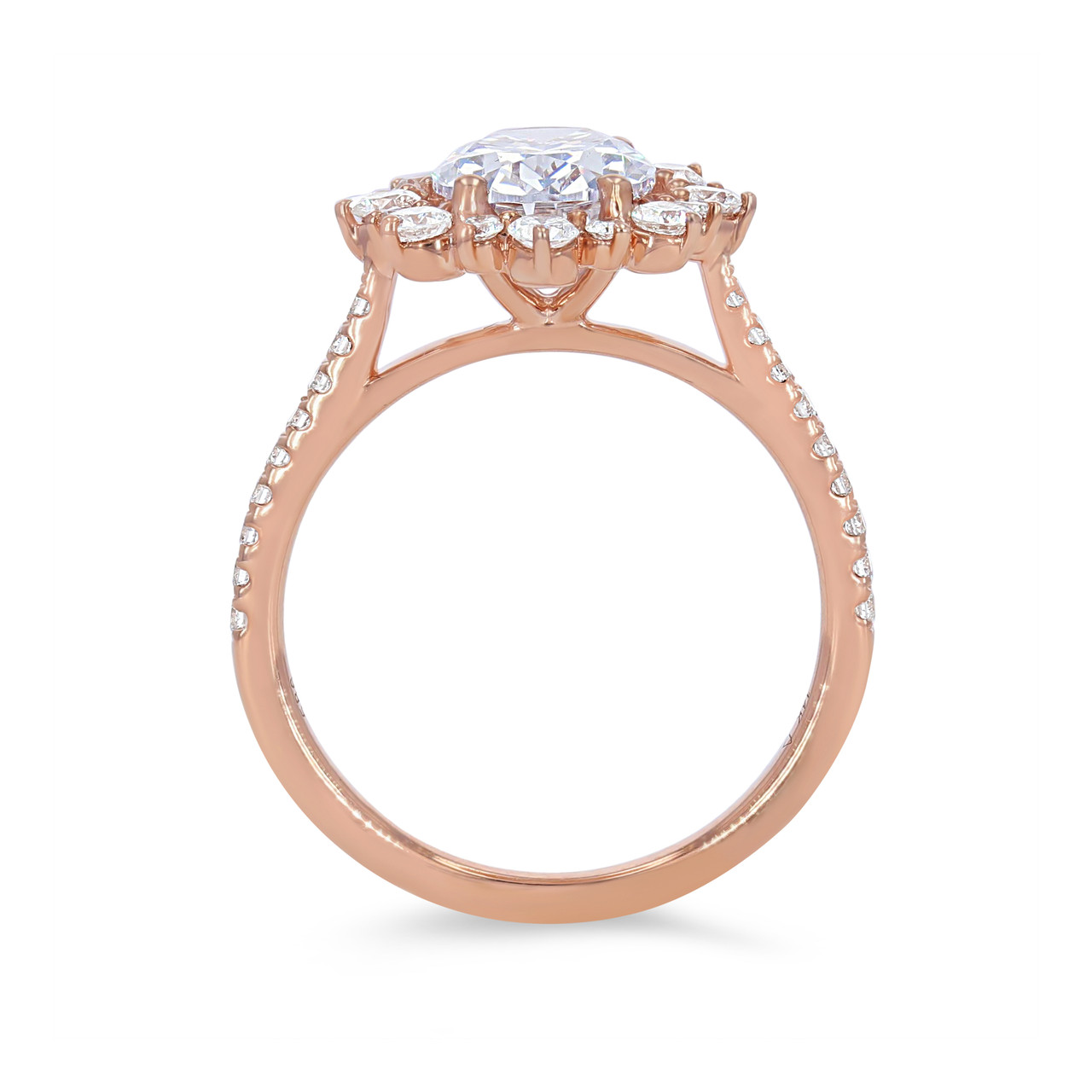 Alternating Diamond Halo Engagement Setting by Classique