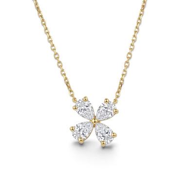 Diamond Flower Pendant Necklace Diamond Flower Pendant Necklace