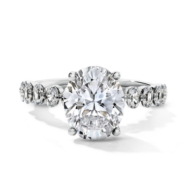 Simon G. Oval Accented Diamond Single Prong Engagement Setting