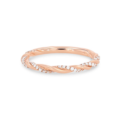 Sylvie Rope Twist Half Diamond Wedding Band