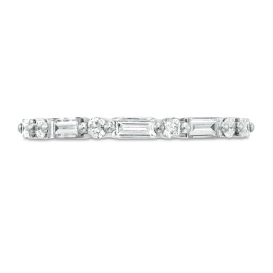 Alternating Baguette and Round Diamond Wedding Band by Diamonds Direct Designs