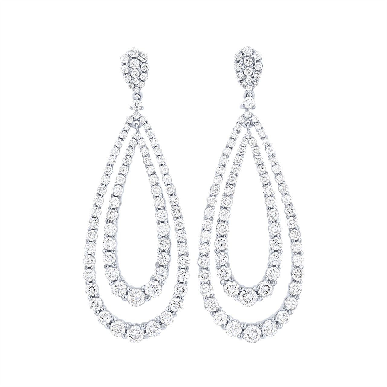 Double Teardrop Diamond Earrings