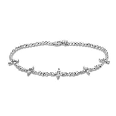 Marquise and Round Diamond Station Bracelet