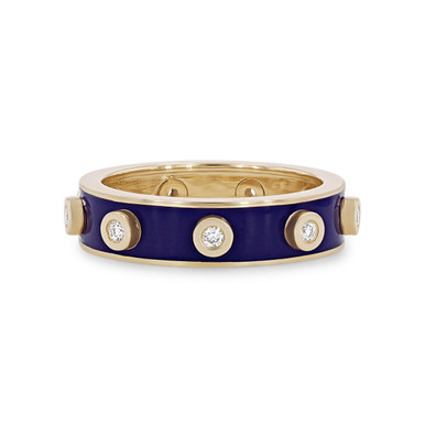 Michael M. Chroma Blue Enamel Bezel Ring