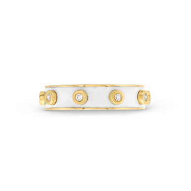 Michael M. Chroma White Enamel Bezel Ring