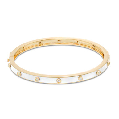 Michael M. Chroma White Enamel Bezel Bangle