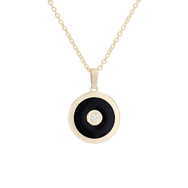 Michael M. Chroma Black Enamel Bullseye Pendant