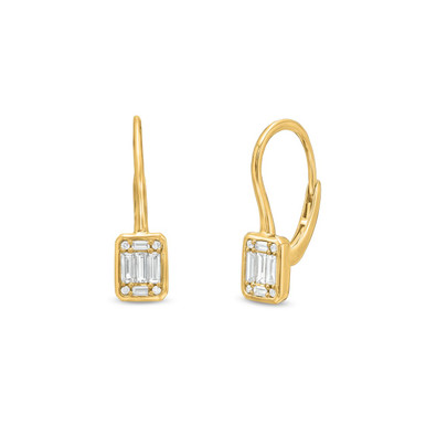 Bezel Diamond Mosaic Earrings