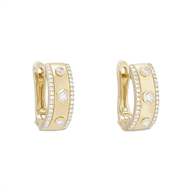 Diamond Bezel Hoop Earrings