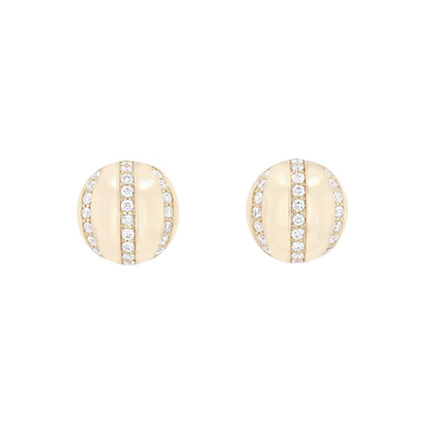 Michael M. Orb Stribe Button Stud Earrings