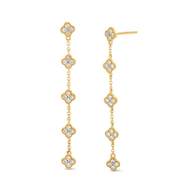 Diamond Clover Drop Earrings Diamond Clover Drop Earrings