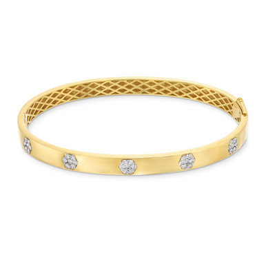 Simon G. Diamond Flower Station Bangle Bracelet