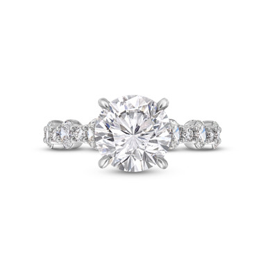 Alternating Oval and Round Diamond Engagement Setting by A. Jaffe