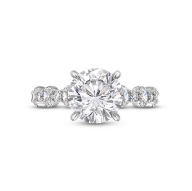 A. Jaffe Alternating Oval and Round Diamond Engagement Setting