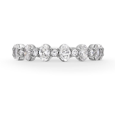 Alternating Oval and Round Diamond Wedding Band by A. Jaffe