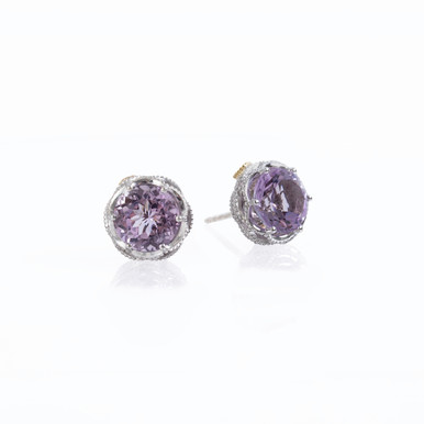 Tacori Crescent Crown Rose Amethyst Studs