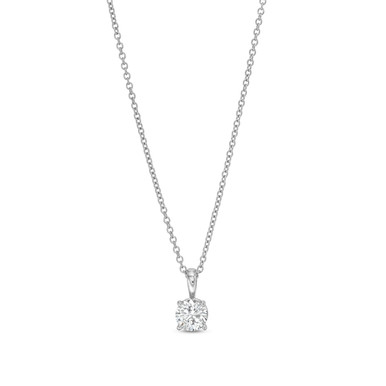Four Prong Diamond Solitaire Pendant Necklace
