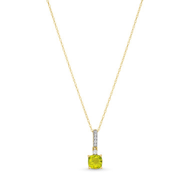 Peridot Pendant Diamond Necklace