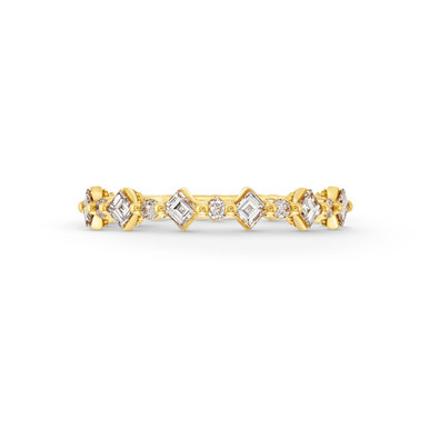 Tacori Sculpted Crescent Carre Round Diamond Wedding Band