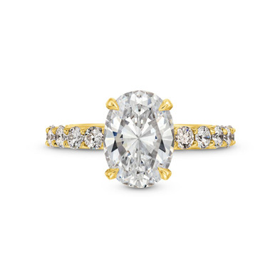 Michael M. Hidden Halo V-Prong 3/4 Way Diamond Engagement Setting