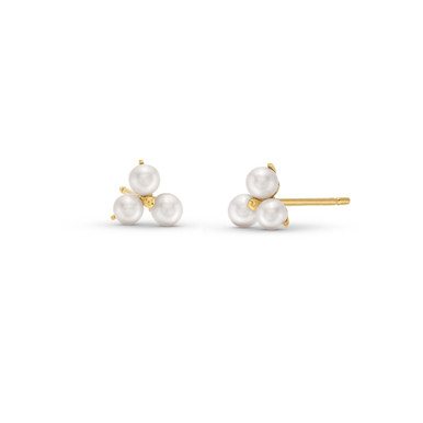 Trio Pearl Stud Earrings