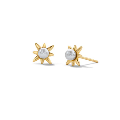 Pearl Sunburst Stud Earrings
