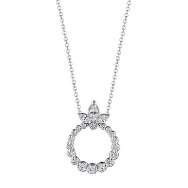 Verragio Graduated Diamond Circle Pendant Necklace