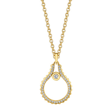 Michael M. Bezel Diamond Pyramid Pendant Necklace
