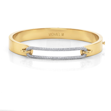 Michael M. Pave Link Gold Bangle Bracelet
