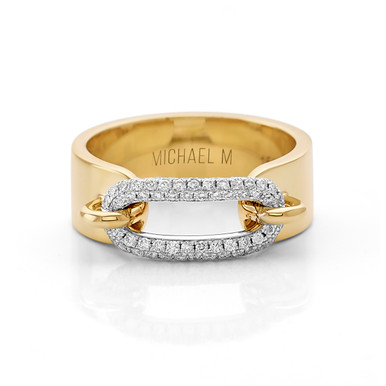 Michael M. Pave Diamond Link Gold Band
