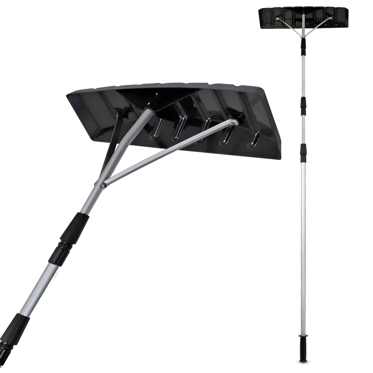 Snow Rake Shovel | Aluminum Snow & Leaf Removal Tool & Pusher
