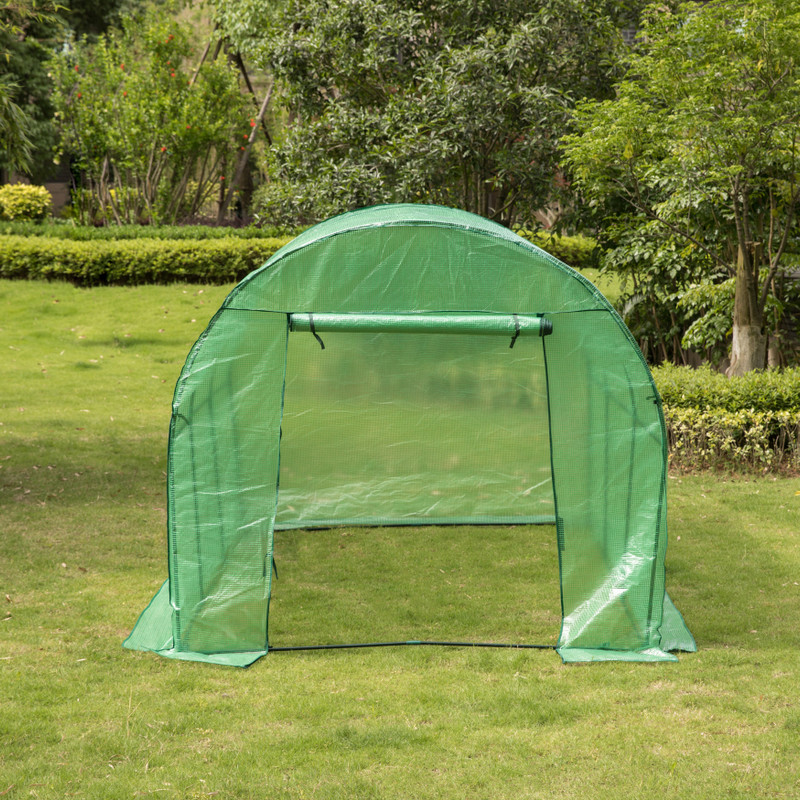 Gardenised Green Outdoor Waterproof Portable Plant Greenhouse with 2 Clear Zippered Windows Large